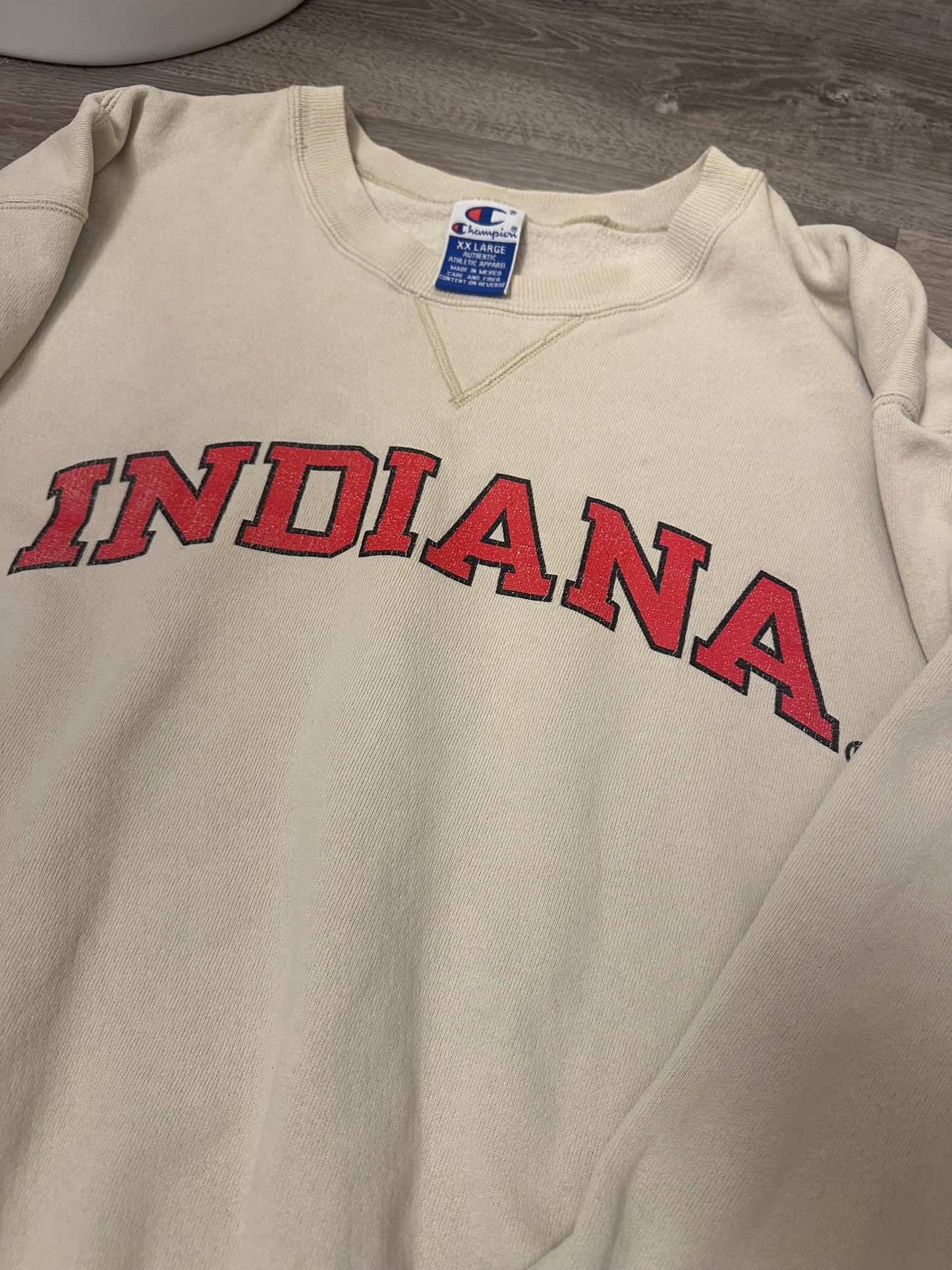 IU Champion Crewneck Cream Size 2XL