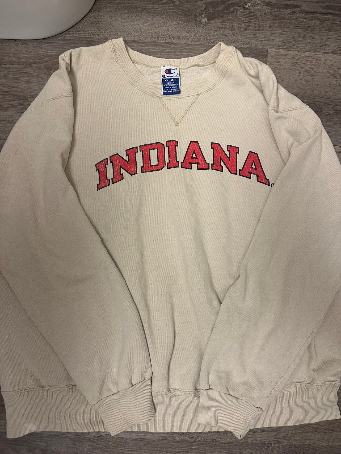 IU Champion Crewneck Cream Size 2XL