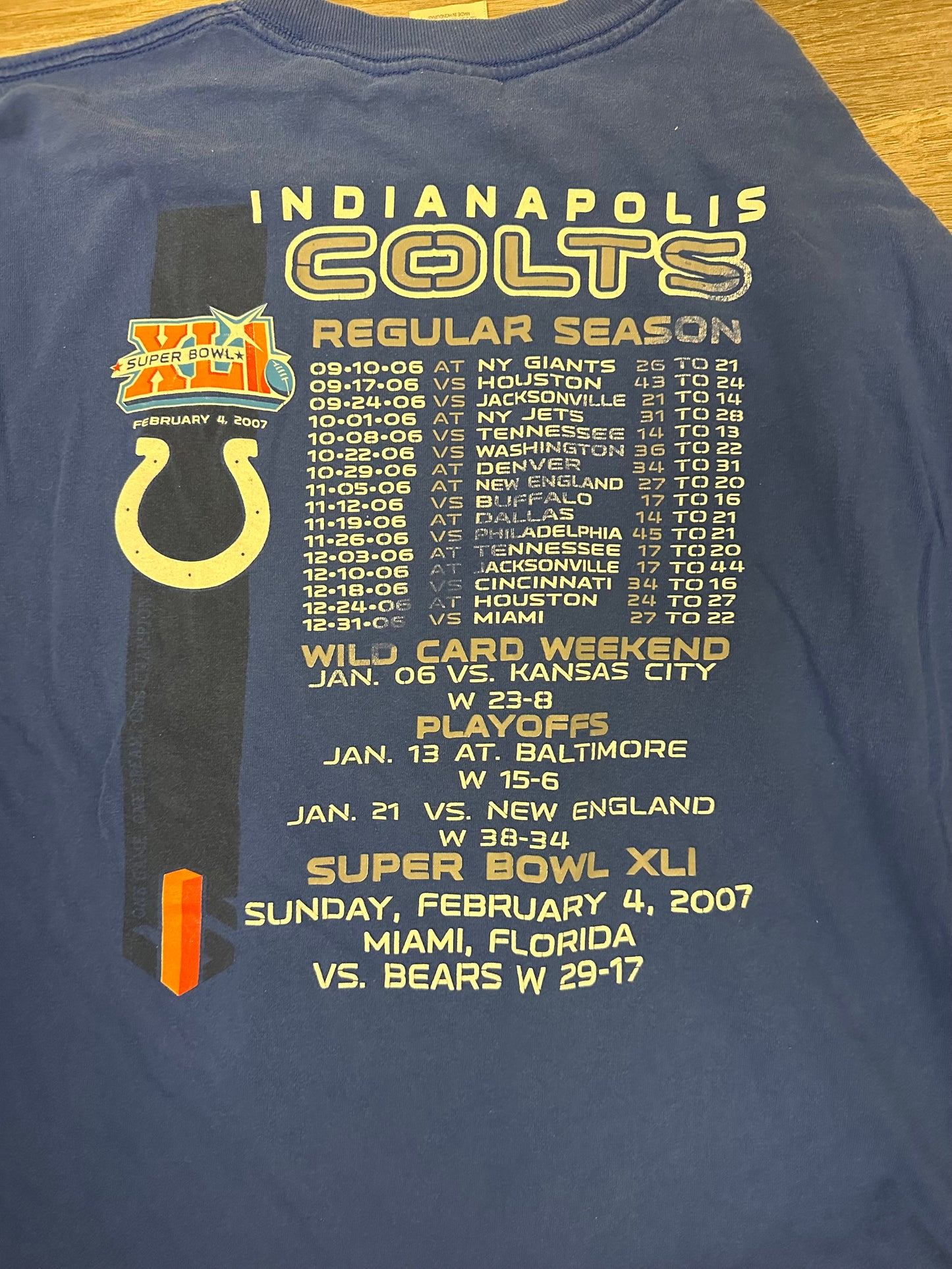 Colts Super Bowl Champions Tee Size L