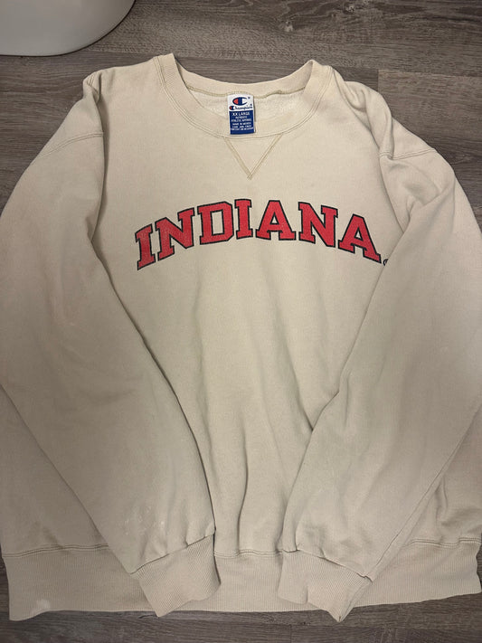IU Champion Crewneck Cream Size 2XL